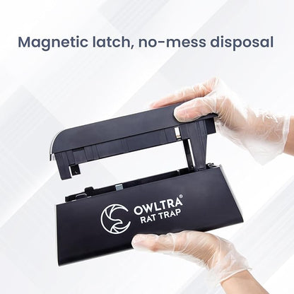 OWLTRA OW-1 Indoor Electric Rat Trap, Instant Kill Rodent Zapper with Pet Safe Trigger, Black, Large