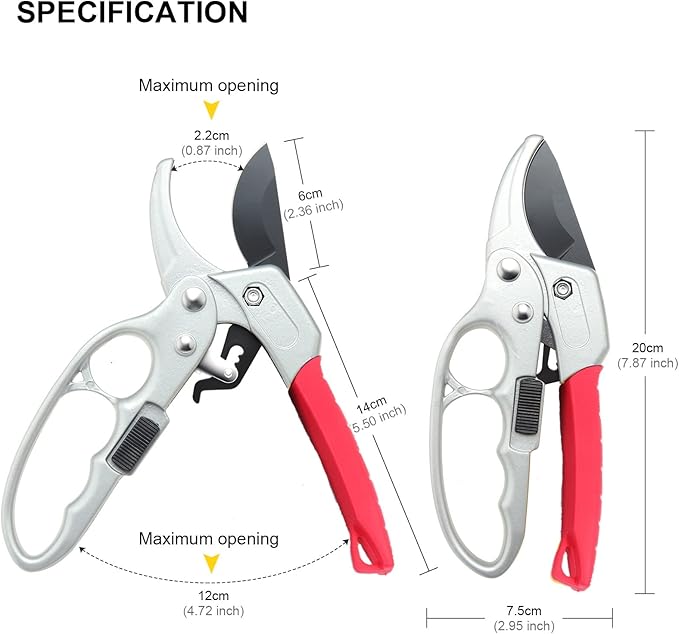 Ultra Sharp Germany Steel Pruning Shears - Cuts 3X Easier, Weak Hand Arthritis Snips