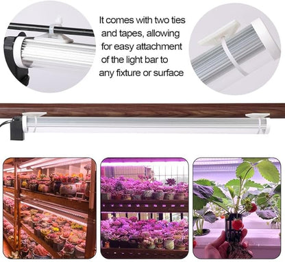 JCBritw Standing LED Grow Light，Adjustable T12 Bar Plant Light, White 6500K Full Spectrum Plant