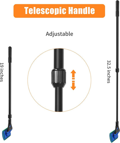 AQUANEAT Aquarium Cleaning Tools, Fish Tank Cleaner Kit with Adjustable Long Handle, 5 in 1 Set