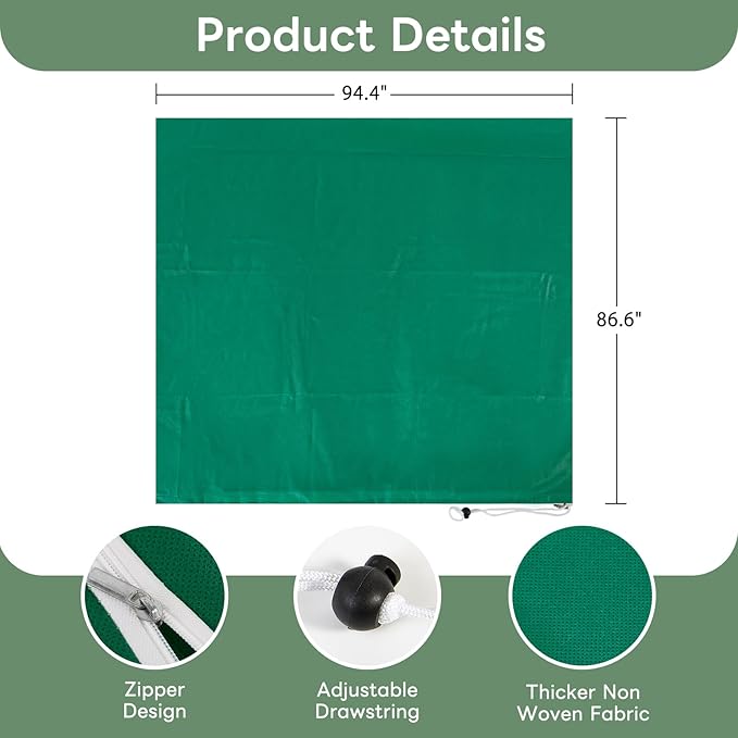 YATHO Plant Covers Freeze Protection 1 Packs 86.6" W X 94.4" H Thicker Large Outdoor Winter Frost