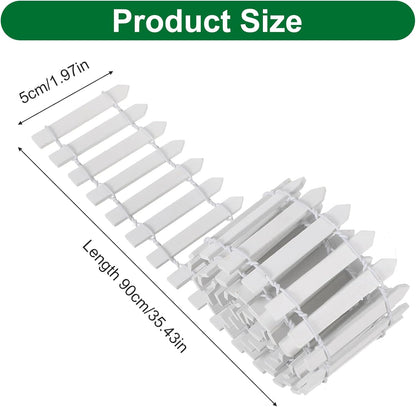 Bewudy 35 Inches Mini Fairy Garden Fence, Small Wood Decorative Picket Fence, White Picket Fence