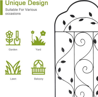 hogardeck 4 Packs 84 * 19 inch Metal Garden Trellis for Climbing Plants Outdoor,Heavy Duty,Black