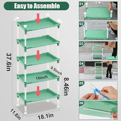 Tabletop 5-Tier Seed Starting Kit Germination Tray - Plant Stand with Grow Lights Full Spectrum