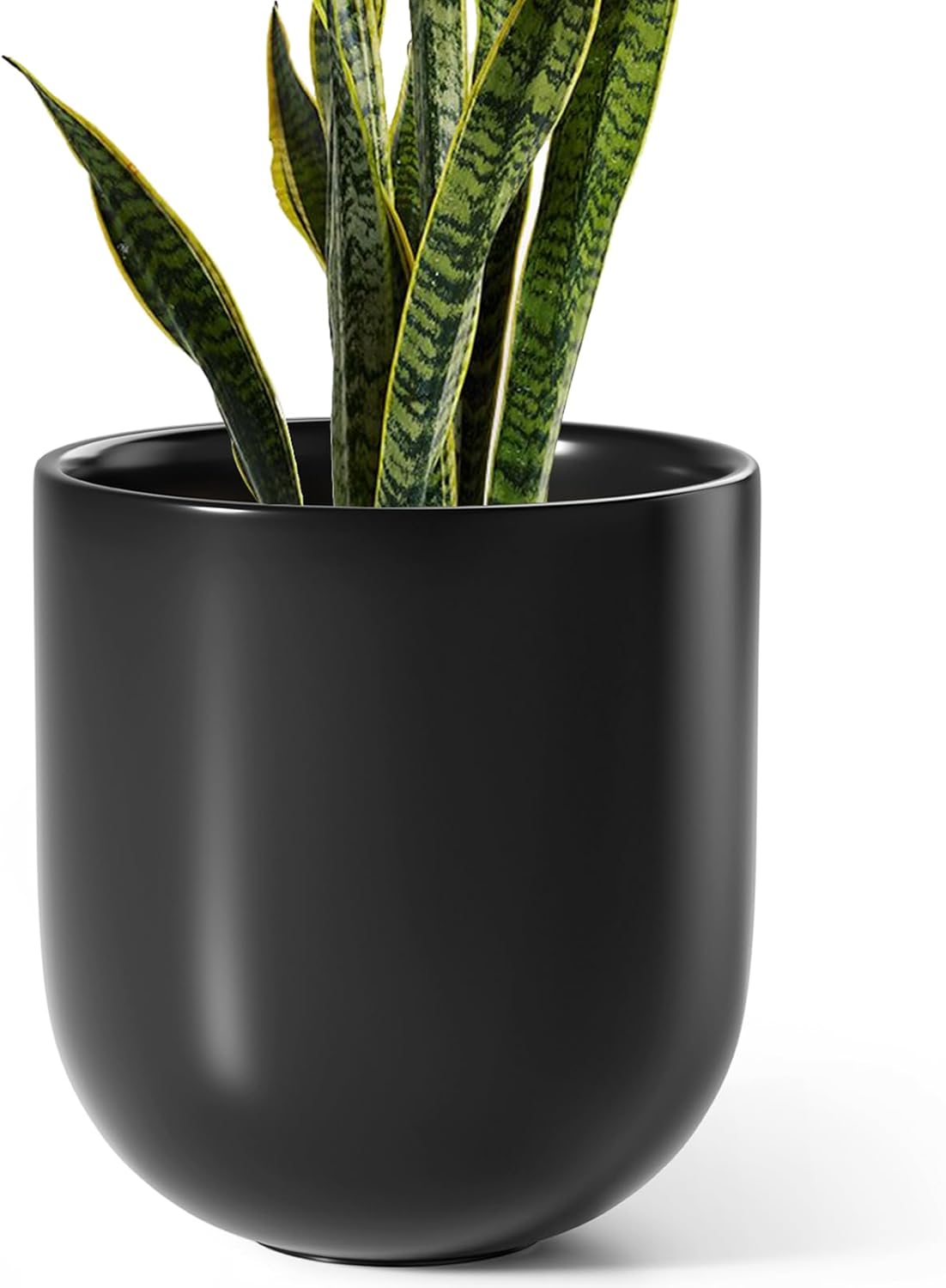 LE TAUCI 10 Inch Plant Pot, Ceramic Pots for Plants with Drainage Hole and Rubber Plug, Plant Pots