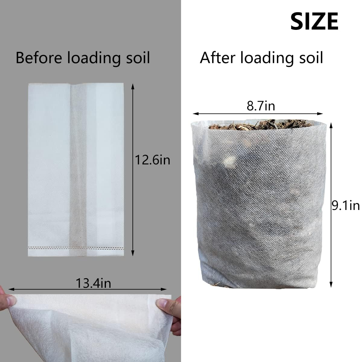 Belit Large Non-Woven Plant Nursery Bags, 30 Pcs Grow Bags Seedling Pots Container for