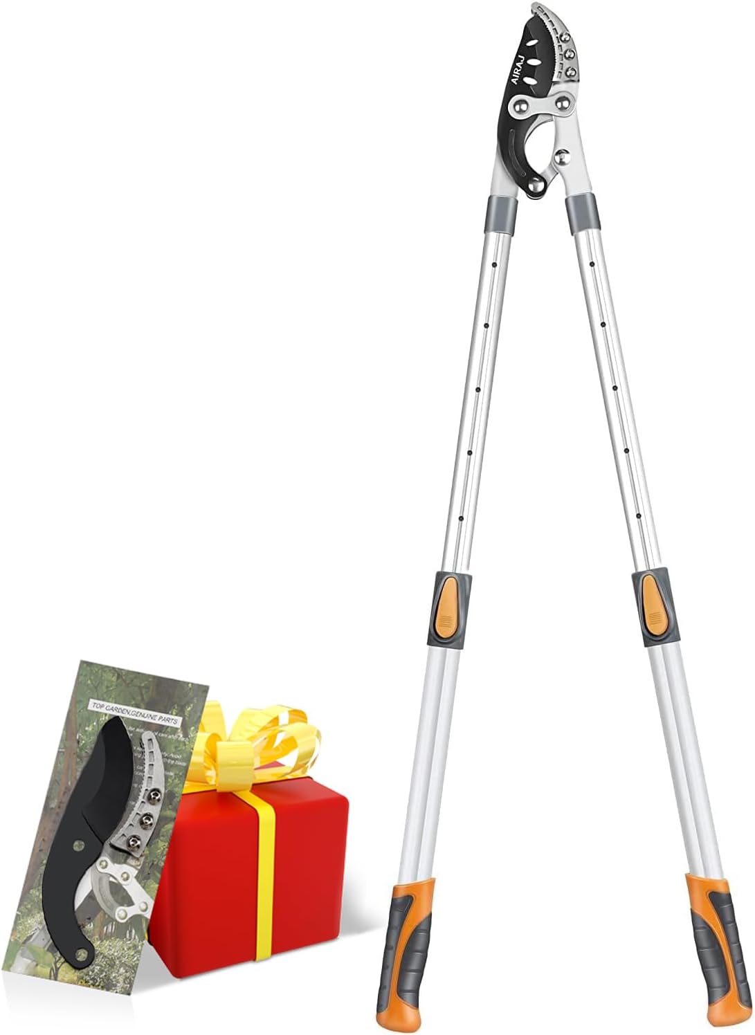 AIRAJ 27-41'' Extendable Anvil Loppers Heavy Duty with Compound Action, Tree Trimmer with 2 Inch