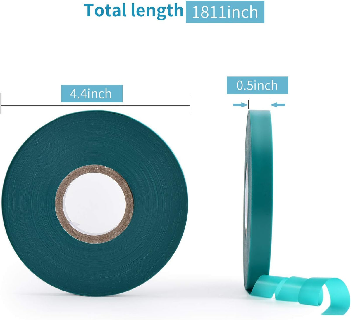 10 Pcs 150 Feet x 1/2" Wide Stretch Tie Tape Green Plant Garden Tie, Garden Vinyl Stake for