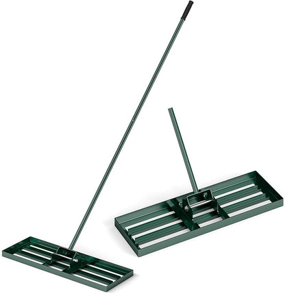 Goplus Lawn Leveling Rake, 30" x 10" Heavy Duty Level Lawn Tool w/ Ergonomic Handle for Soil