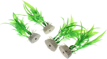 4 Pcs Green Artificial Plastic Plants Fish Tank Plants Fish Aquarium Decoration