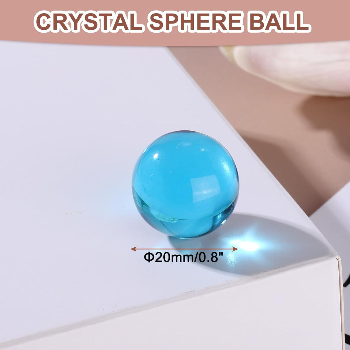 uxcell 20mm/0.8" Crystal Sphere Ball Glass Solid Decorative Sphere Crystal Ball Prop Ornament for