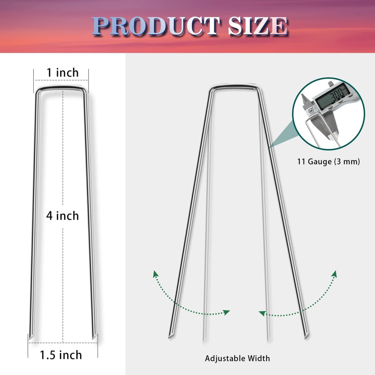 Gtongoko 50 Pack 4 Inch Galvanized Landscape Staples Garden Stakes Plant Cover Stakes 11 Gauge Lawn