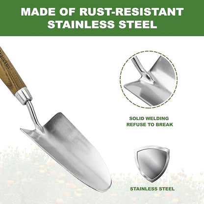 Haliaeetus Garden Trowel, Bend-Proof Stainless Steel Hand Trowel, Trowel Garden Tool with