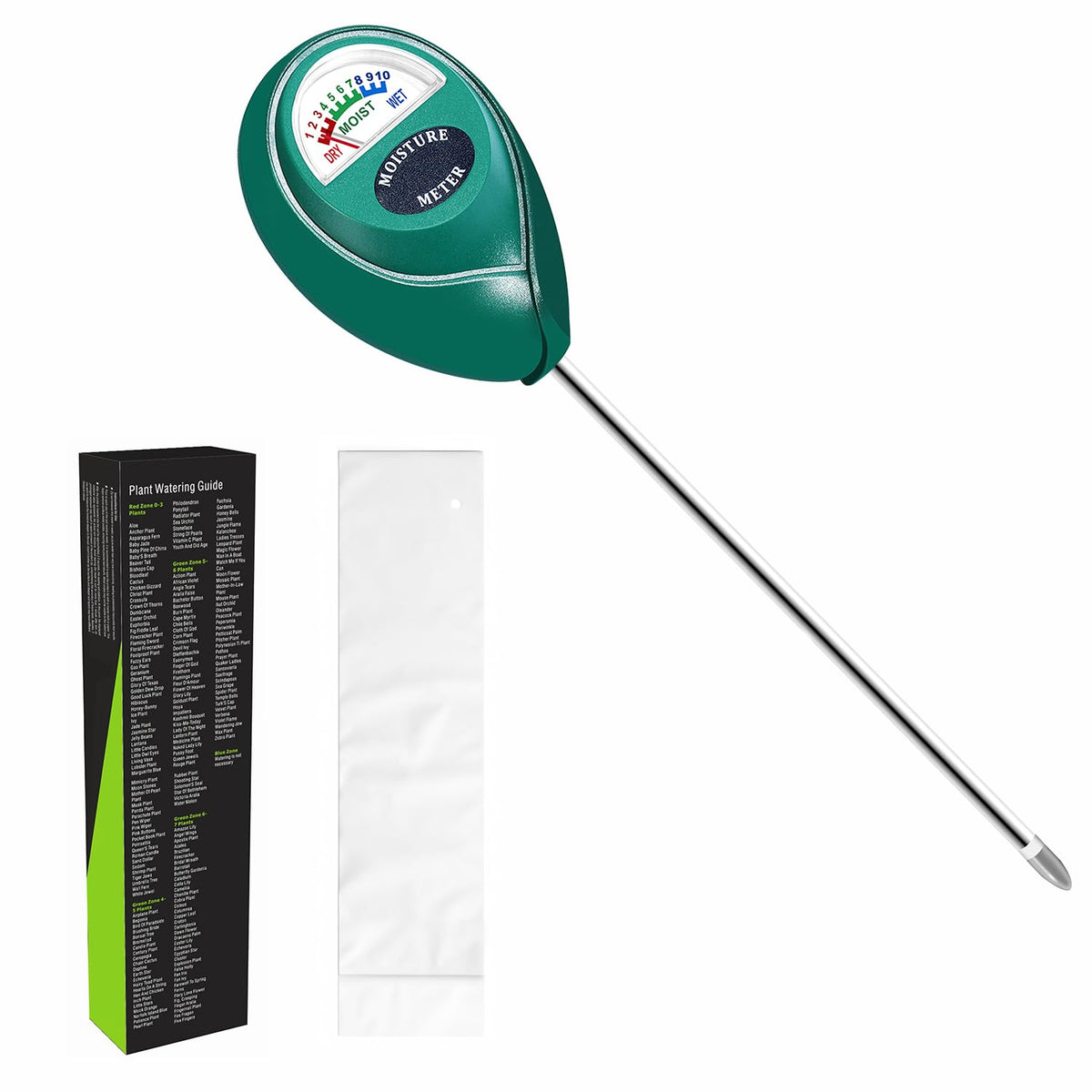 XLUX Plant Soil Moisture Meter, for Indoor and Outdoor use, Battery-Free
