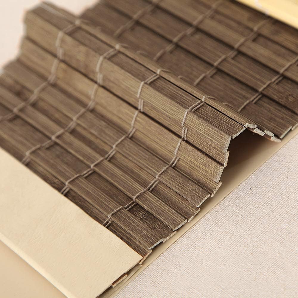 LETAU Cordless Wood Window Roller Shades, Bamboo Light Filtering Window Blinds for Indoor Home