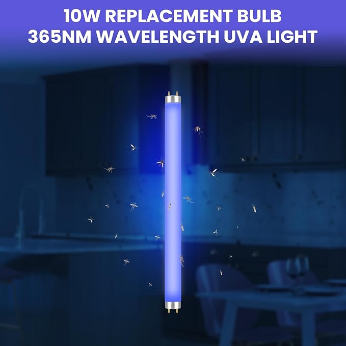 LiBa Bug Zapper Replacement Bulb Light Tube 10W for 20W Electronic Bug Zapper, T8 UV Lamp Bulbs for