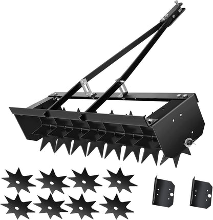 35-Inch Spike Tow Behind Aerator for Lawn Tractor, Pull Behind Aerator for Riding Mower with Steel