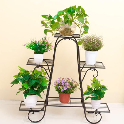 6 Tier Plant Stand Metal Flower Shelves Plant Display Stand Indoor Outdoor Patio Plant Rack Flower