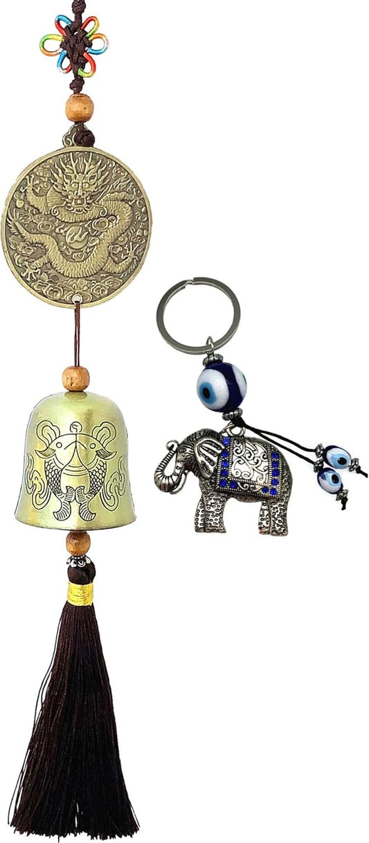 Traditional Lucky Feng Shui Wind Chime Bell Hanging Ornament Decoration for Protection Success