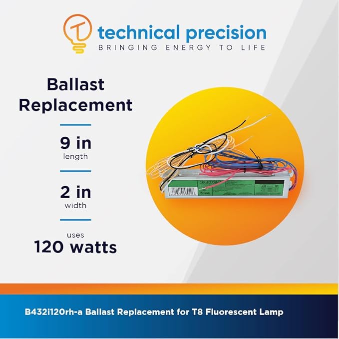 Technical Precision Replacement Ballast for Universal B432i120rh-a 120V Electronic Ballast for T8