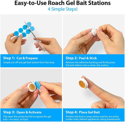 32 Pack Roach Killer Indoor Infestation Roaches Gel Bait Stations, Powerful Cockroach Killer Indoor