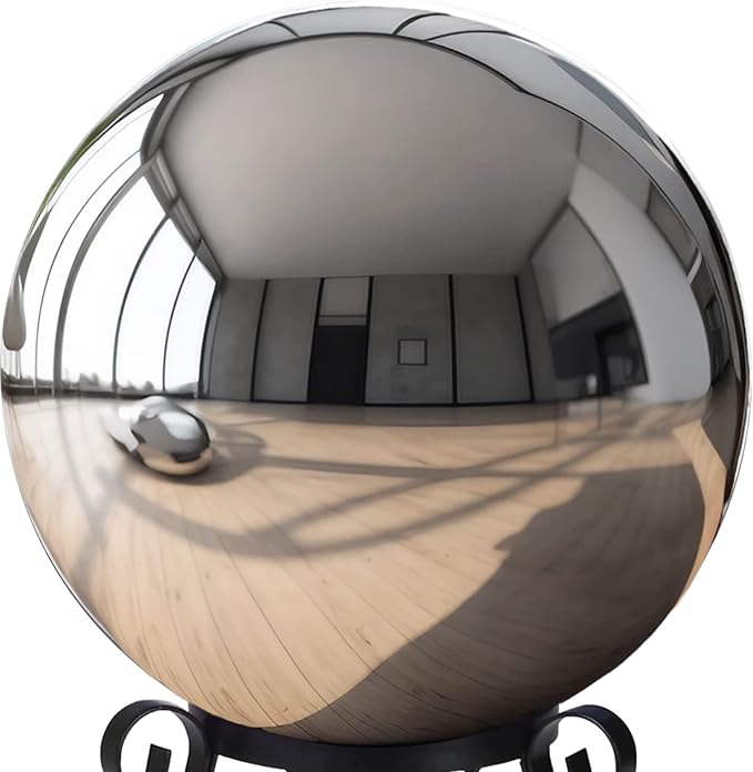 12 Inch Stainless Steel Gazing Globe,v2croft Hollow Ball Mirrored Surface Polished Shiny