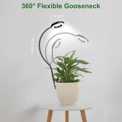 Wolezek 2 in 1 Grow Lights for Indoor Plants, 3 Colors Plant Lights with 360 Gooseneck, 48 LEDs