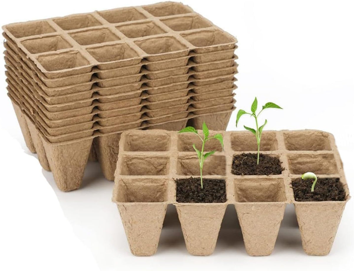 10 Pack Seedling Starter Trays - 120 Cells,Biodegradable Seed Starter Trays for