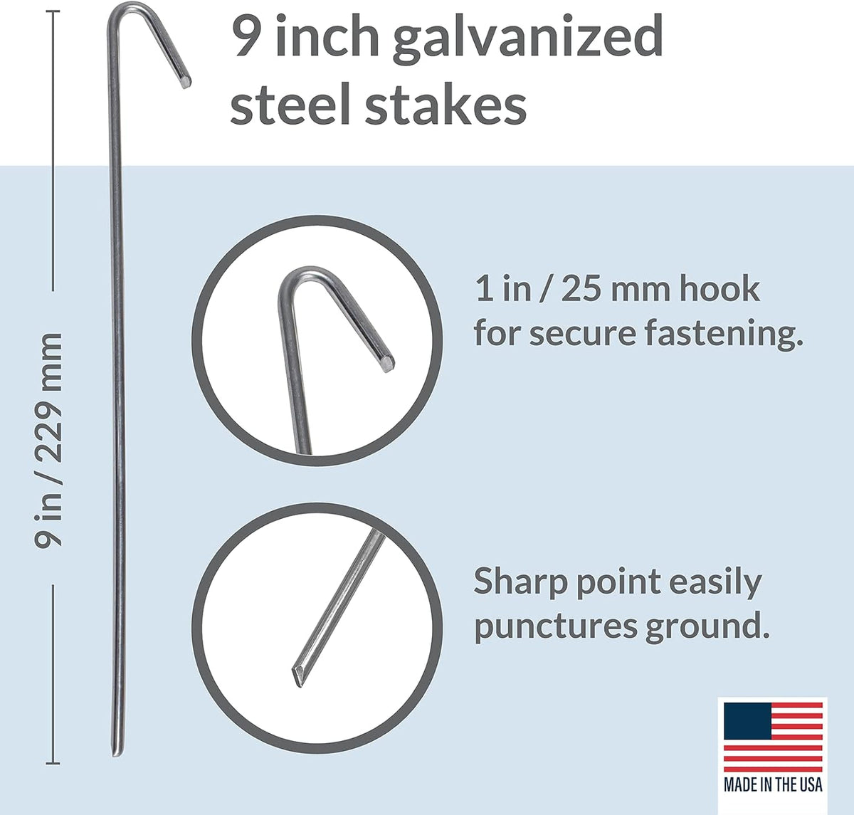 Pinnacle Mercantile 60 Pack Tent Stakes Metal Garden Edging Fence Hooks Pegs Christmas Decoration