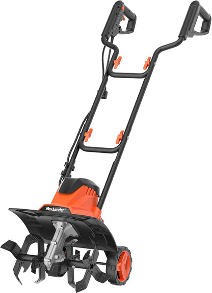 MAXLANDER Electric Tiller Cultivator, 14 Inch 12 Amp Corded Tiller for Gardening with Foldable