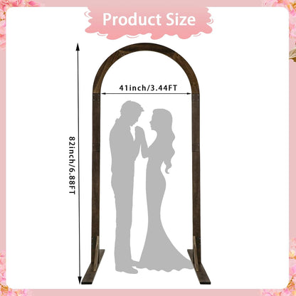 6.89 ft Wooden Wedding Arch – Large Balloon Arch Backdrop Stand, Wood Arch Arbor Arch Frame for