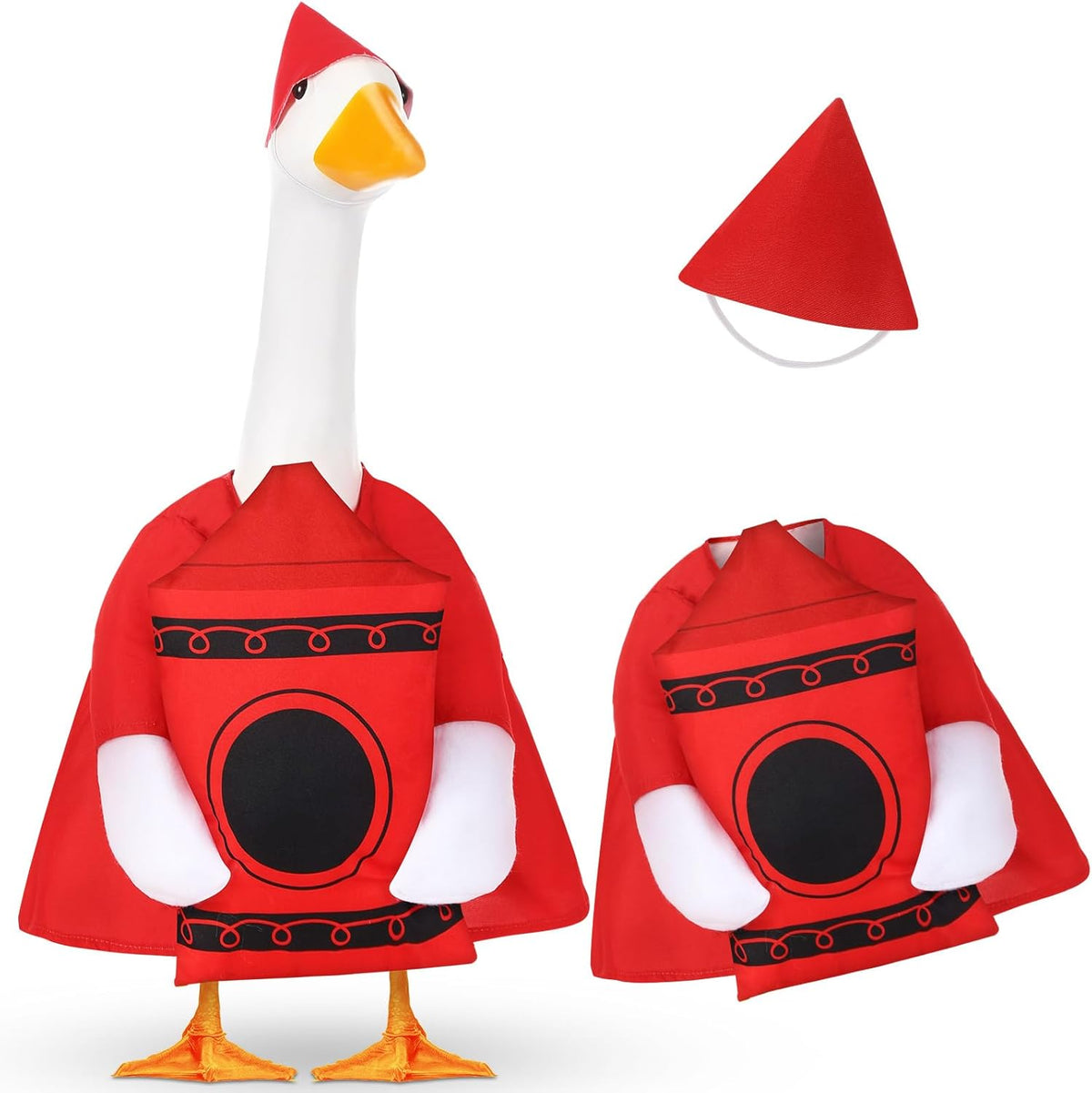 2 Pcs Porch Goose Outfit Halloween Geese Crayon Bus Teacher Cosplay Clothes for 23" Lawn Cement