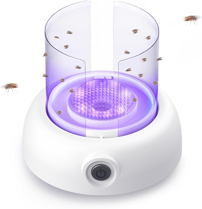 Fruit Fly Traps for Indoors Gnat Trap Lamp, Double Side Sticky Paper 360° Attraction for Fruit Fly