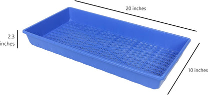 SUNPACK 10" x 20" Heavy Duty Mesh Plastic Seed Starting Tray, Blue, 2.3" (Pack of 30) - Ensures
