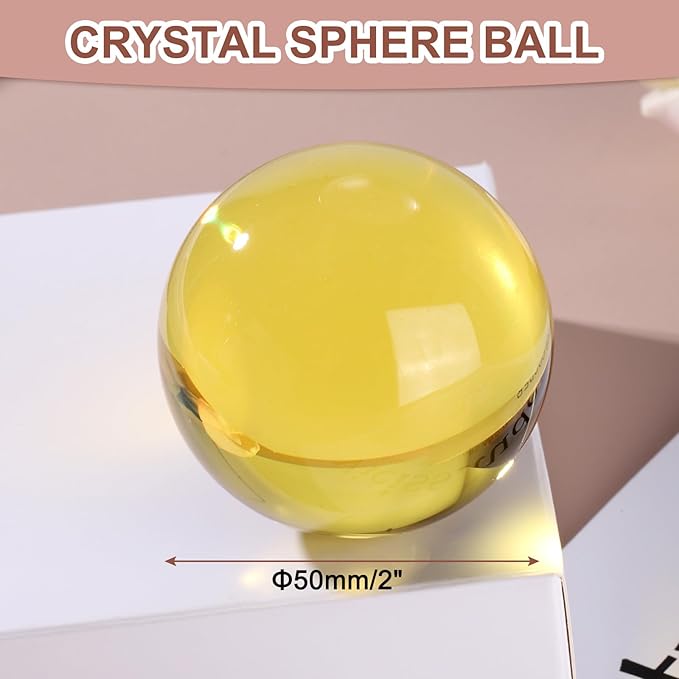 uxcell 50mm/2" Crystal Sphere Ball Glass Solid Decorative Sphere Crystal Ball Prop Ornament for