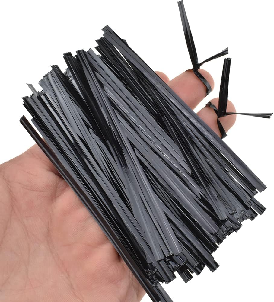 HAHIYO 300Pcs 4 inches Black Metal Twist Ties Bread Candy Coffee Bag Ties Plant Garden Twist Ties
