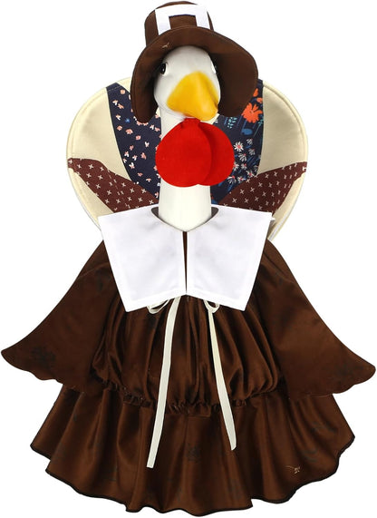 Suzile Thanksgiving Goose Outfit Dresses Clothes for 23" High Cement or Plastic Porch Goose Costume