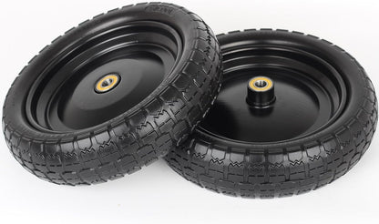 13" Flat-free Solid Tire and Wheel Replacement, with 5/8" Axle Bore Hole, 2.2" Offset Hub for