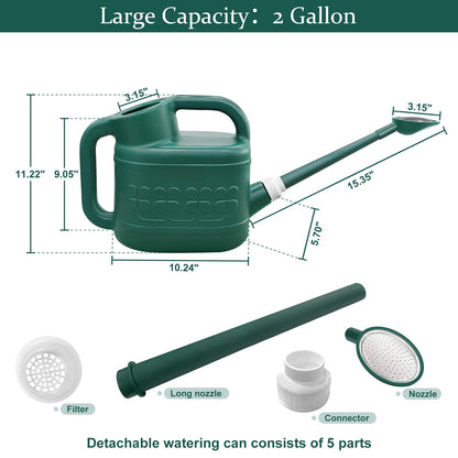 2 Gallon Watering Can, Large Garden Watering Can for Outdoor Plants