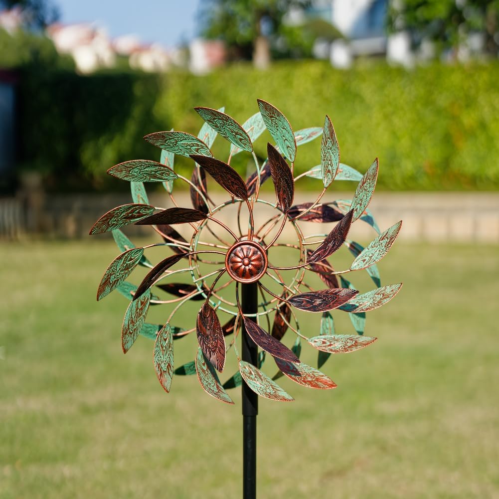 VEWOGARDEN 360° Outdoor Metal Wind Spinners Kinetic Wind Sculptures & Spinners for Yard Garden Lawn