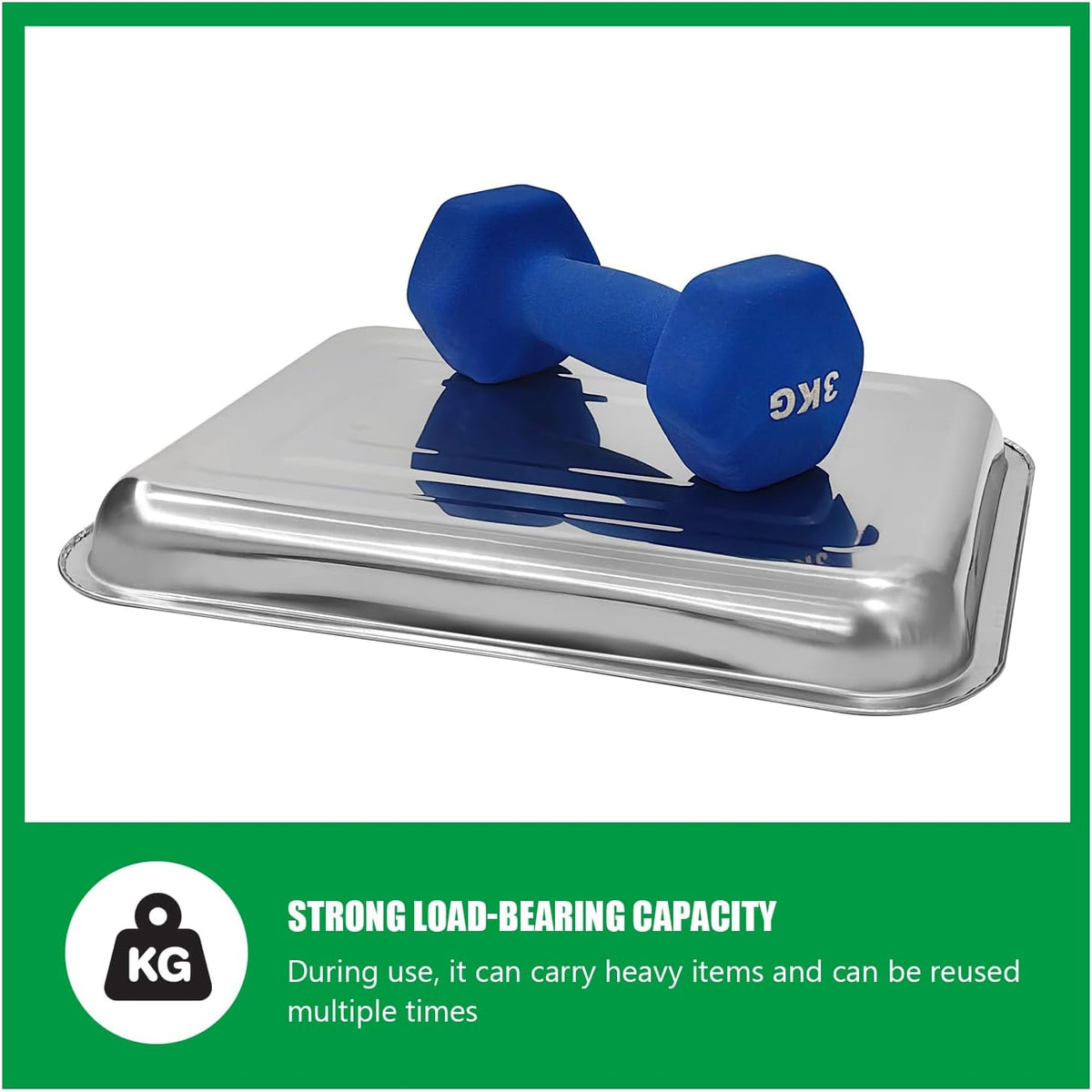 10 Pack Stainless Metal Trays, Stainless Steel Seed Starter Carry Tray for Nursery Seedling Pots