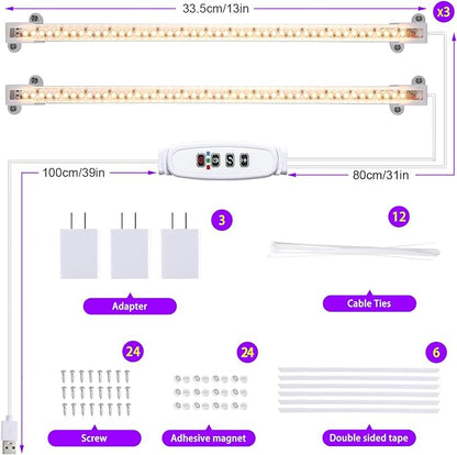 LED Grow Light Strips, Full Spectrum 3500K Plant Growing Lights for Indoor Plants, Plant Lamp for