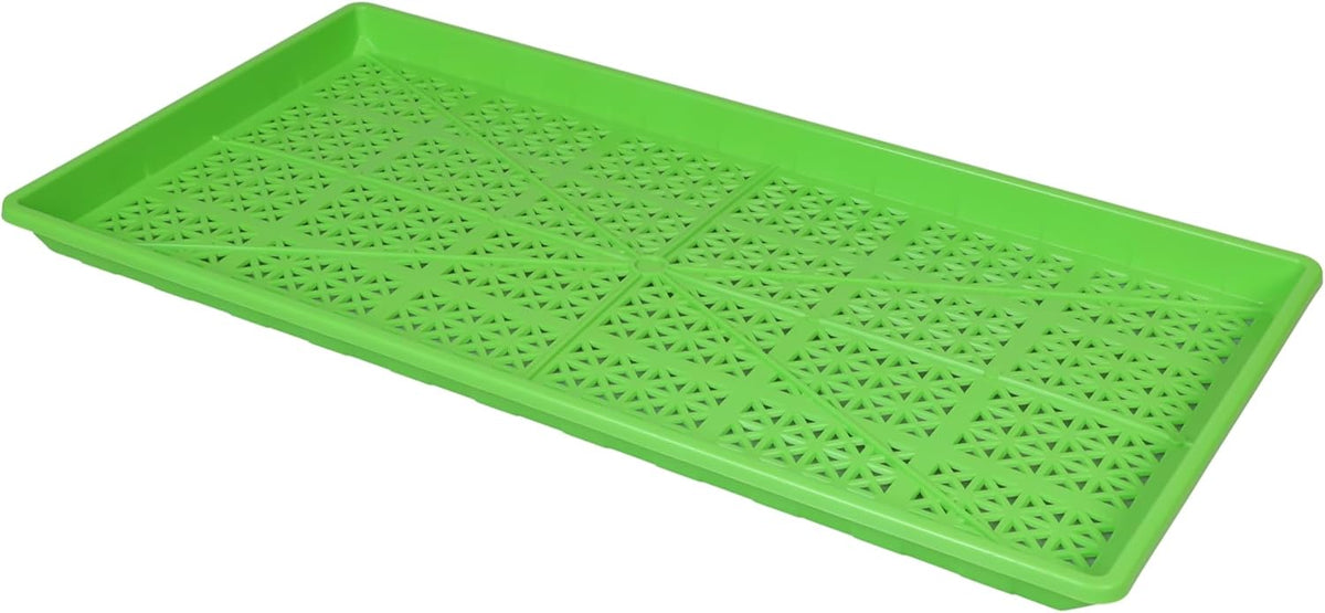 SUNPACK 10" x 20" Heavy Duty Mesh Plastic Seed Starting Tray, Green, 1" (Pack of 10) - Ensures