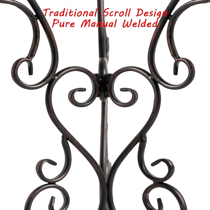 9" Metal Gazing Ball Stand, Scroll Gazing Globe Stand for 10 or 12 Inches Garden Gazing Globes