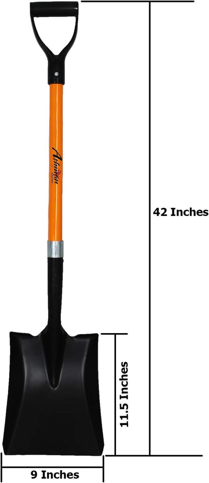 Ashman Heavy-Duty Transfer Shovel (1-Pack) with 41-Inch long Durable Handle and Blade- Ideal for