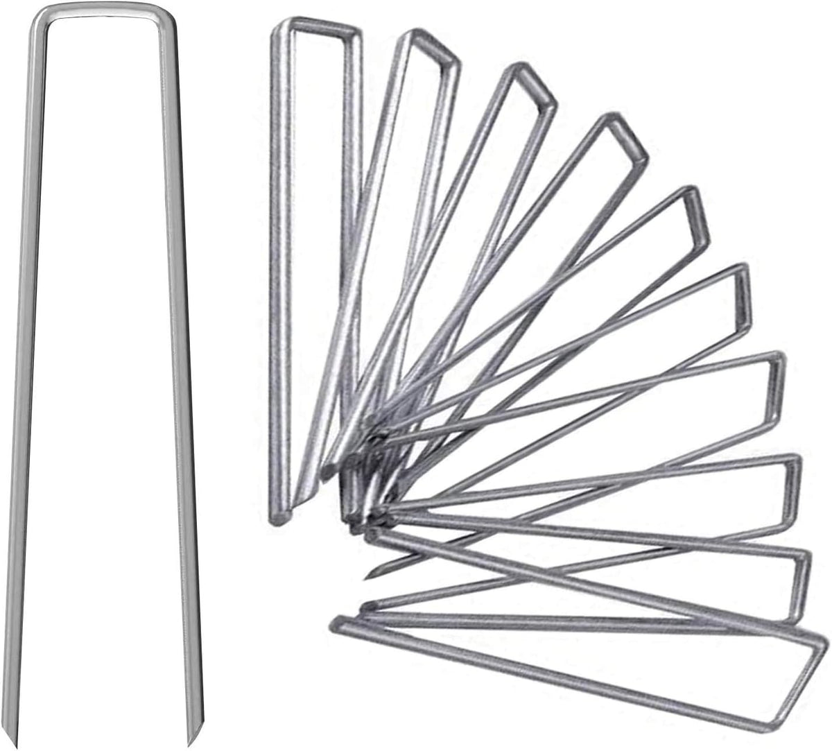 6 Inch Galvanized Garden Landscape Staples Stakes 25 50 100 PCS Anti-Rust Garden Staples U-Shaped