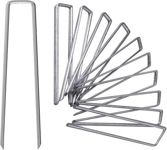 6 Inch Galvanized Garden Landscape Staples Stakes 25 50 100 PCS Anti-Rust Garden Staples U-Shaped