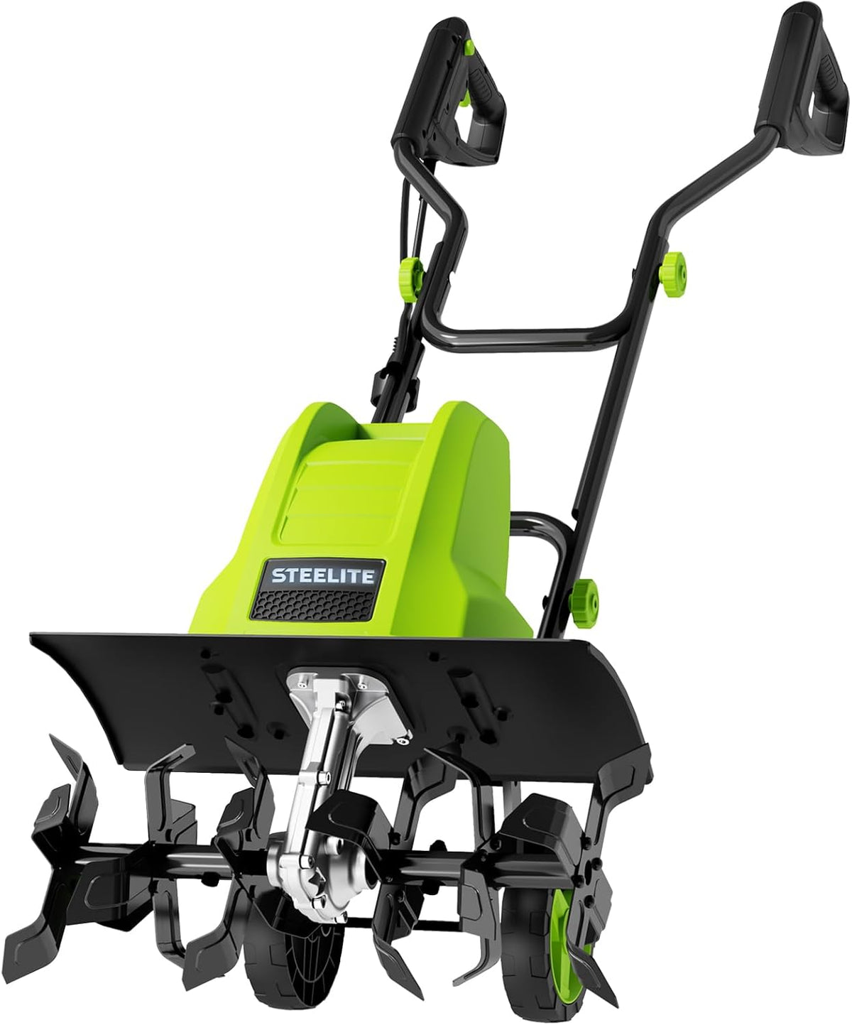 STEELITE 18 Inch Width Electric Tiller Cultivator, 8.7-Inch Depth Electric Rototiller with 24