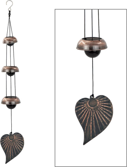 Three Cooper Leaf Temple Wind Chime,Wind Chimes with 3 Bells, Feng Shui Wind Chimes for Home Yard