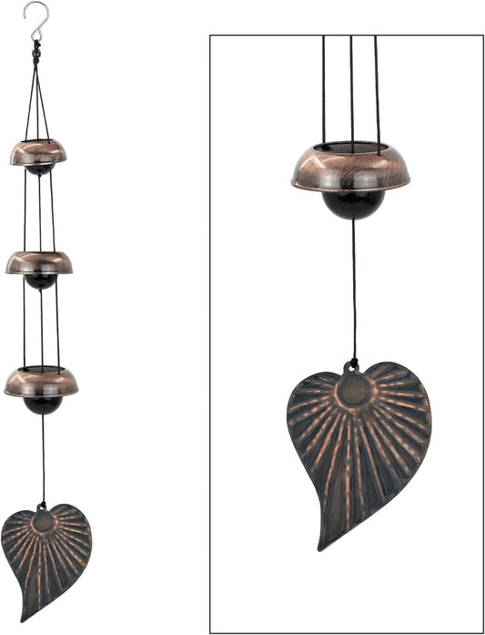 Three Cooper Leaf Temple Wind Chime,Wind Chimes with 3 Bells, Feng Shui Wind Chimes for Home Yard